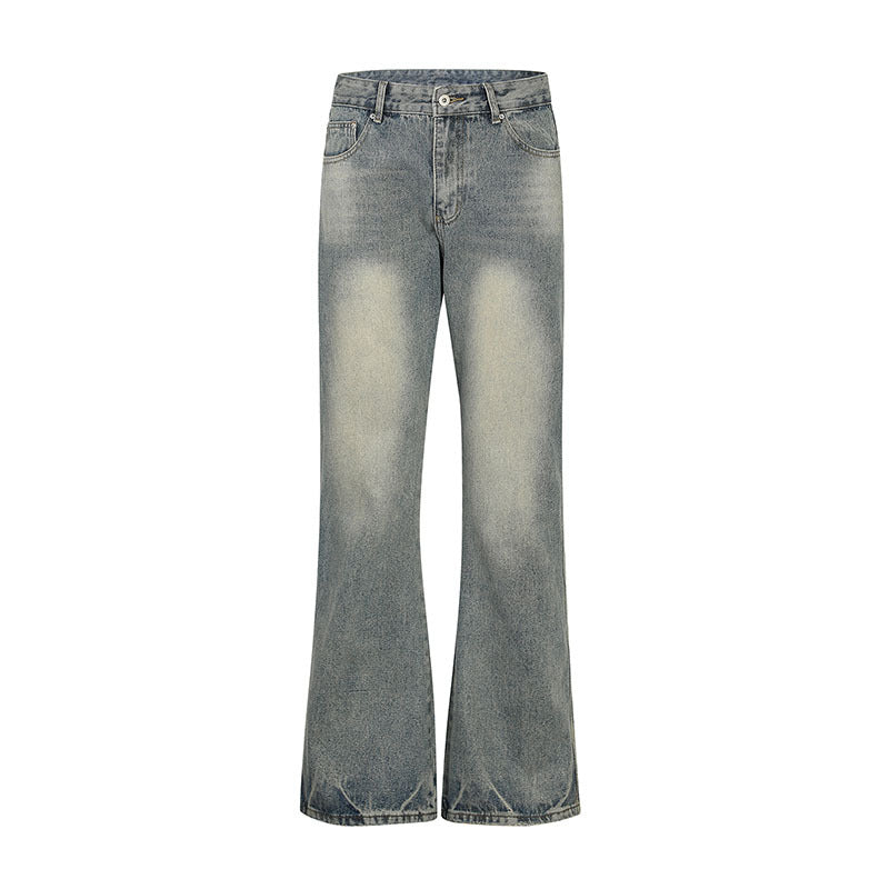 Loose Vibe Flare Jeans for Women in Washed Denim