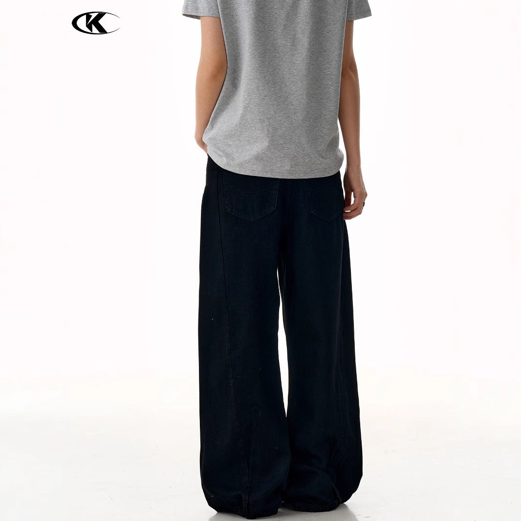 Vintage Black Denim Pants for Men and Women