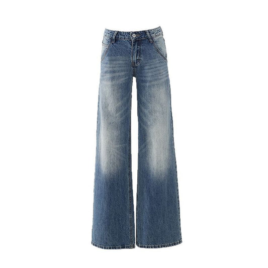 Women's Low Waist Loose Straight Leg Denim Pants