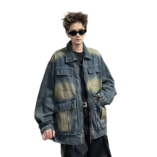 Multi Pocket Denim Jacket for Men