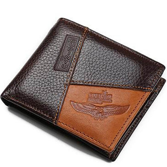 Genuine Leather Men's Wallet with Coin Pocket and Zipper for Real Men
