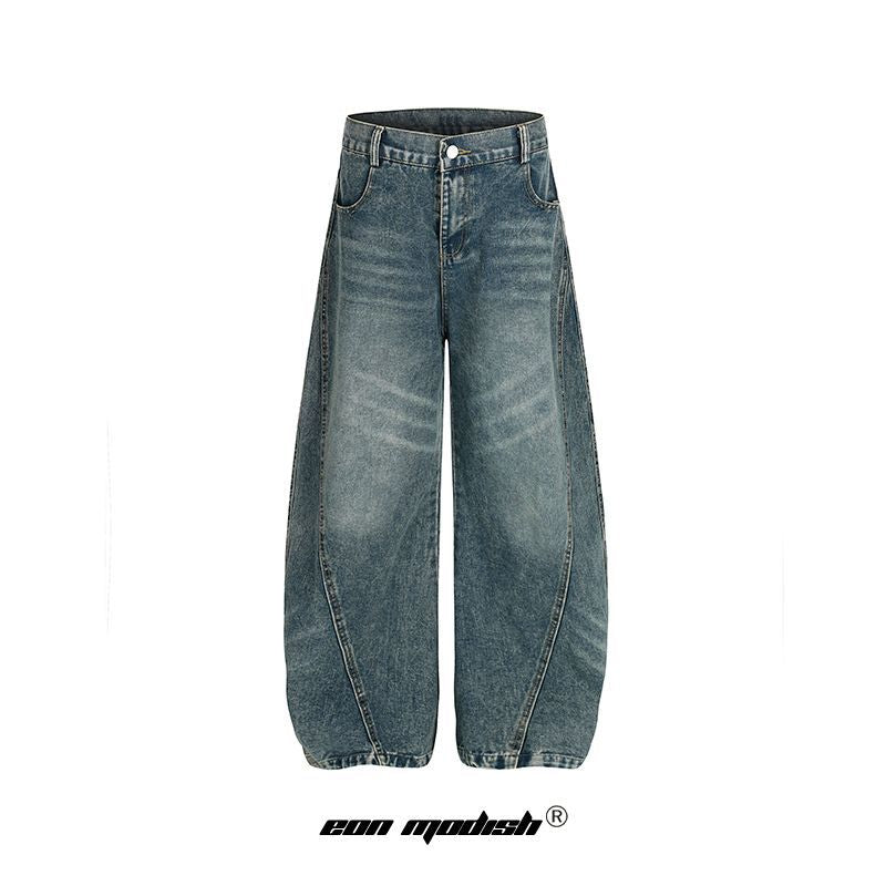 High-Street Unique Design Denim Long Pants
