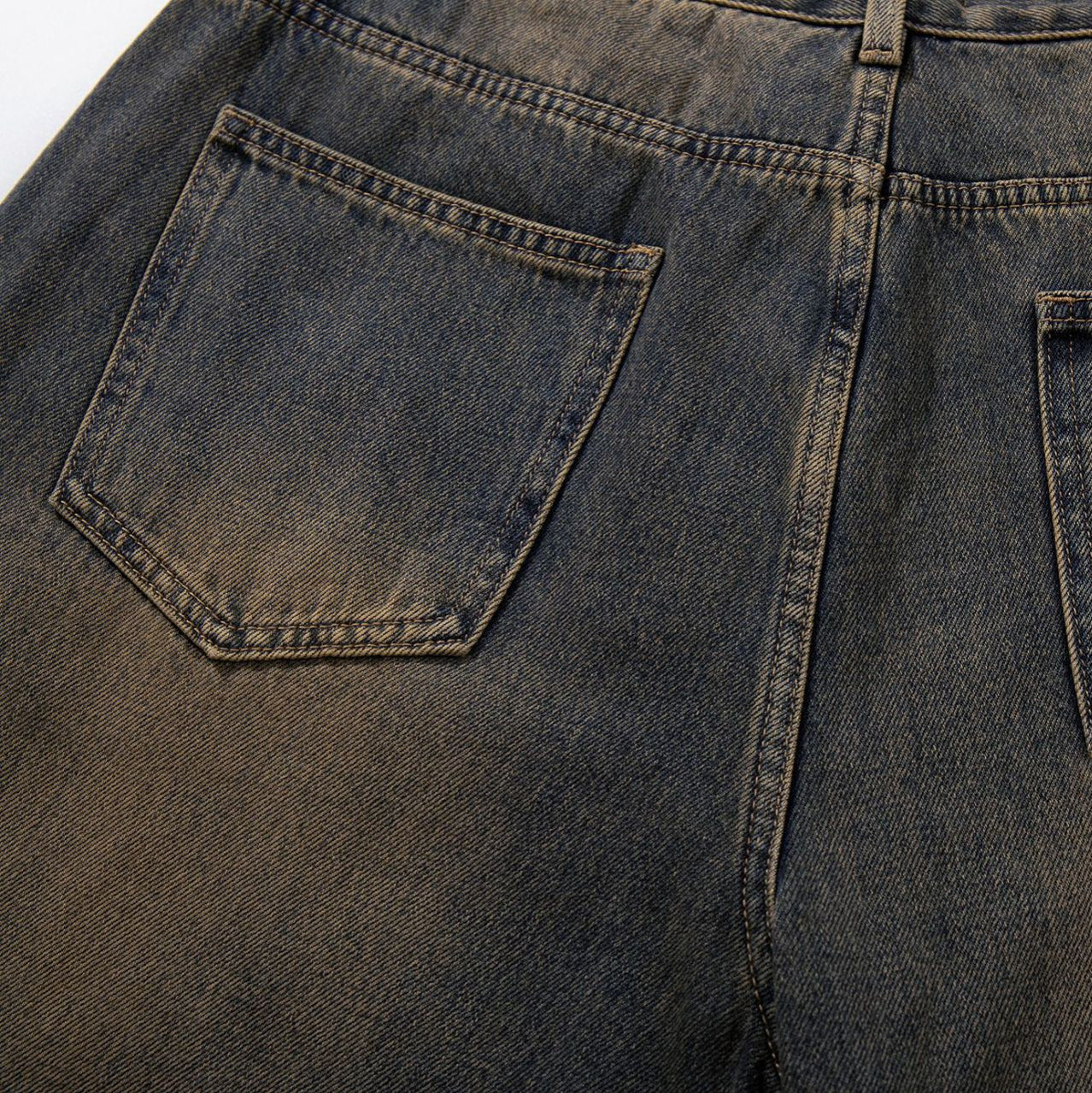 Retro Washed Loose Straight Jeans - Premium Japanese Denim
