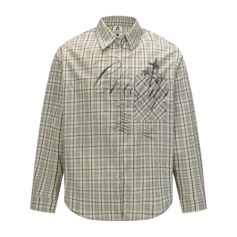 Plaid Long Sleeve Shirt for Men and Women - Vintage Streetwear
