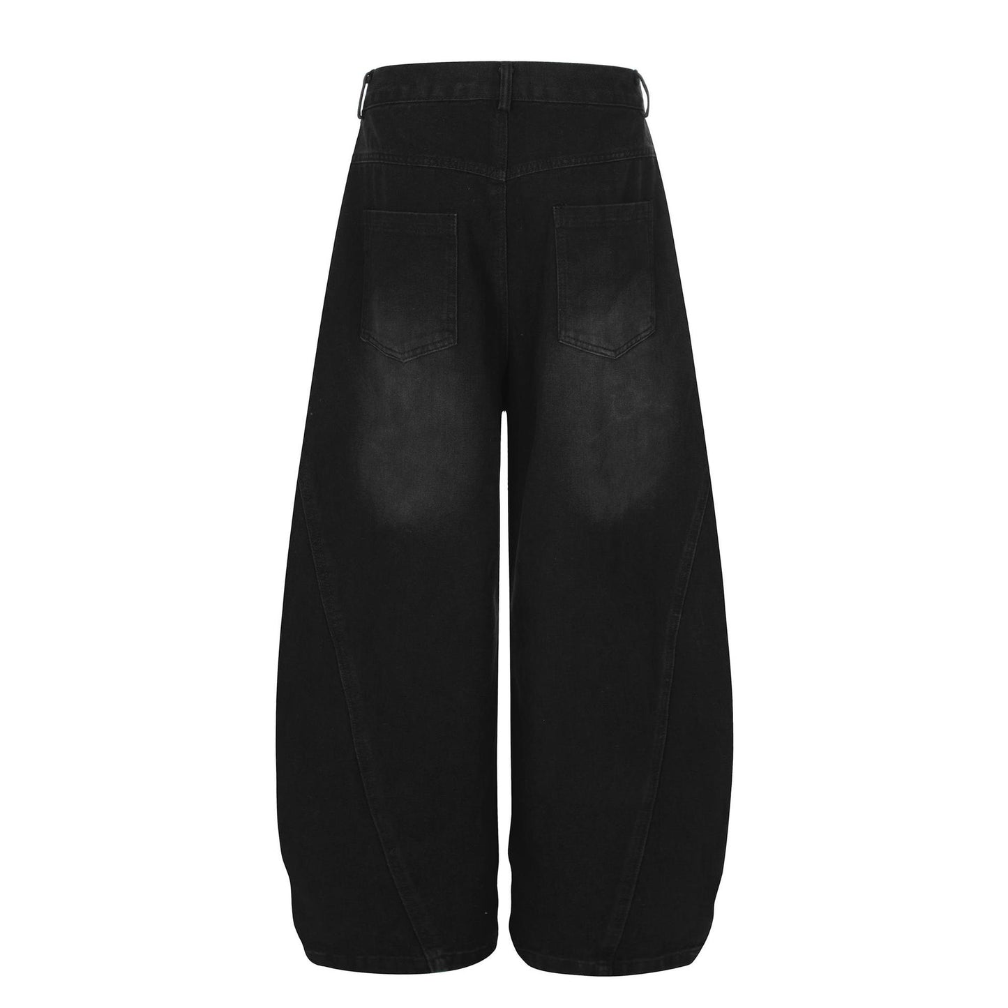 Retro Leopard Print Patchwork Hanging Wide Leg Jeans