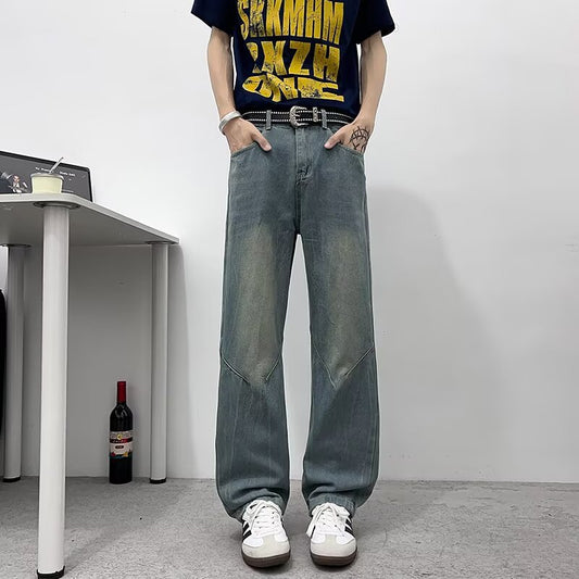 Retro Loose Casual Distressed Slimming Straight Leg Pants