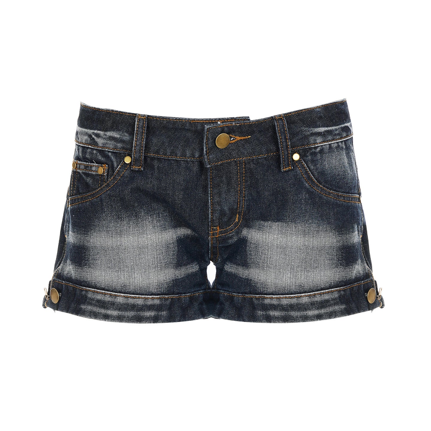 Women's Premium Blue Denim Low Waist Skinny Shorts