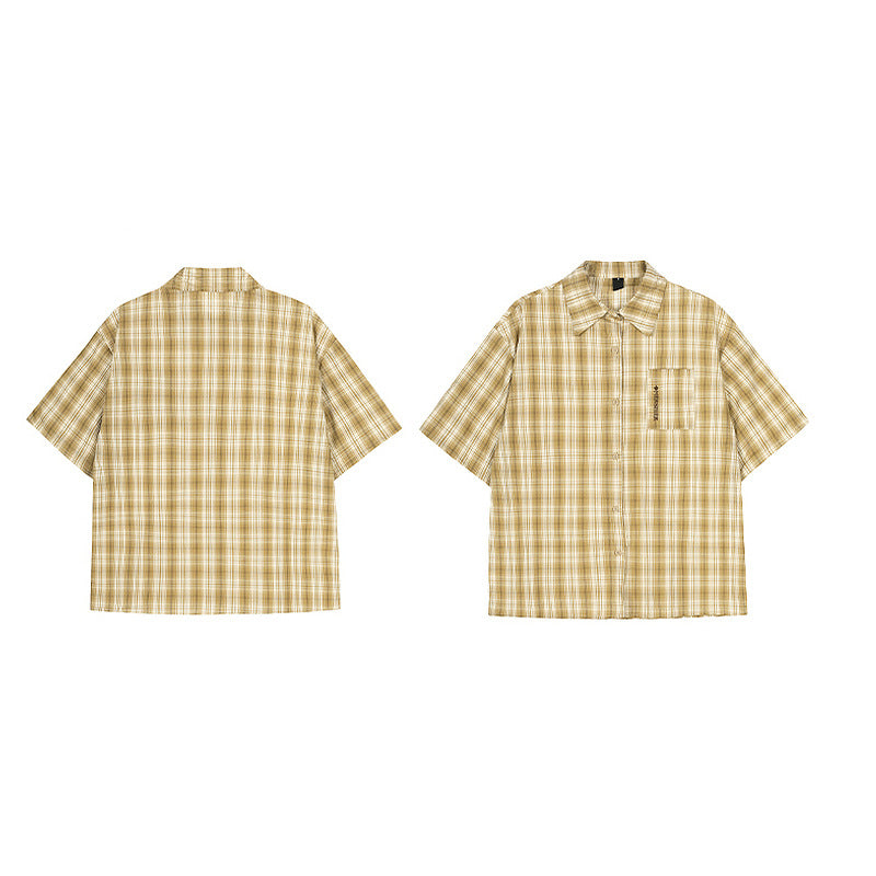 Short Sleeve Shirt for Men and Women Loose Casual Vintage Couple