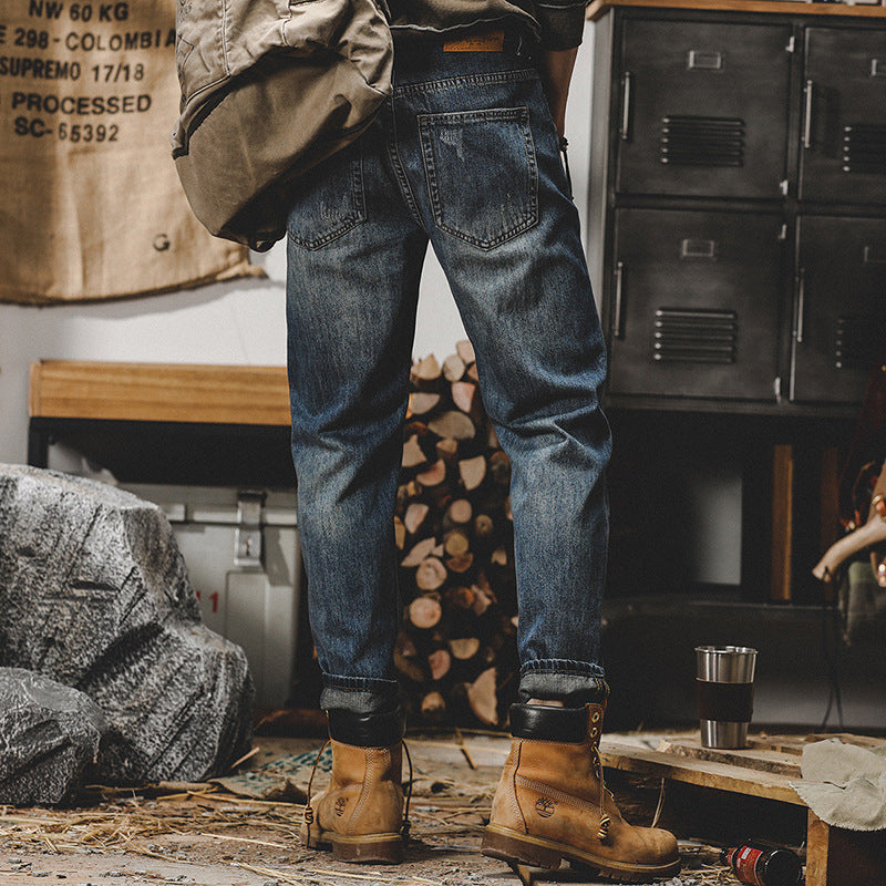 Men's Loose Straight Leg Selvedge Denim Pants