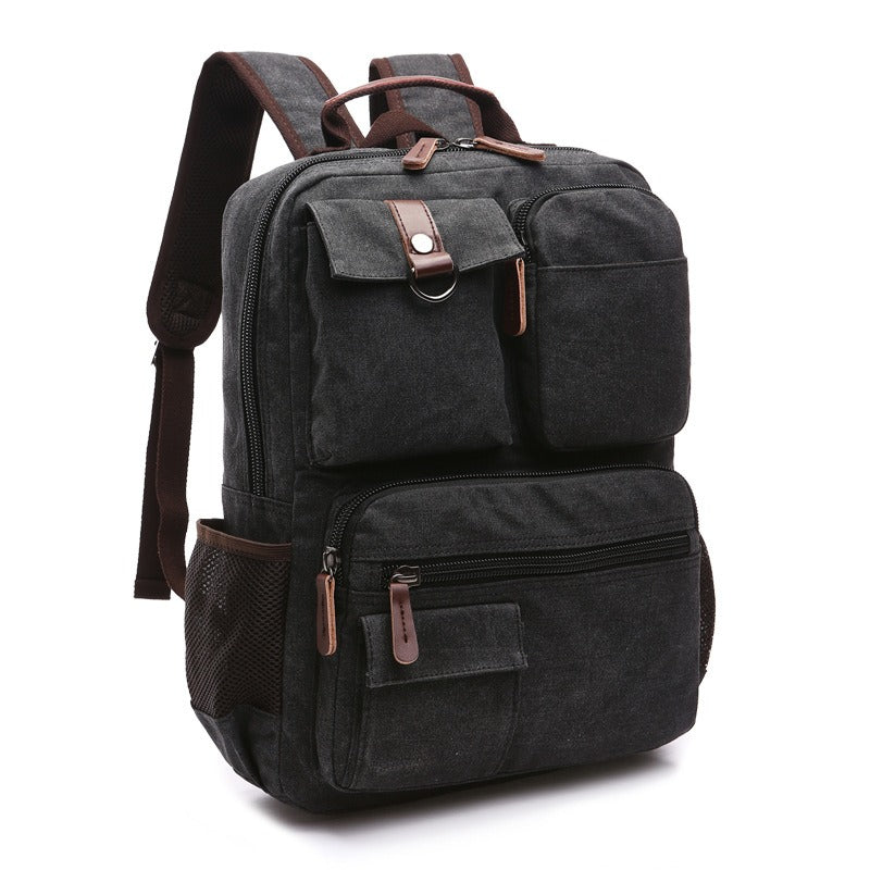 Waxed Canvas Rolling Backpack 20 To 35L Capacity For Daily Commutes
