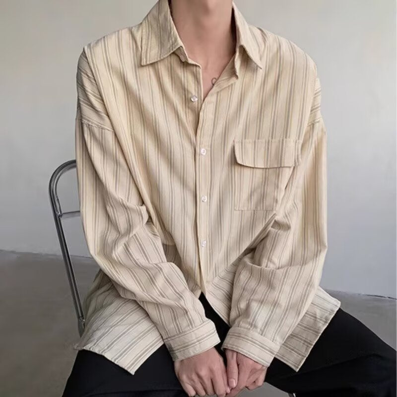 Retro Versatile Long Sleeved Shirt for Men and Women