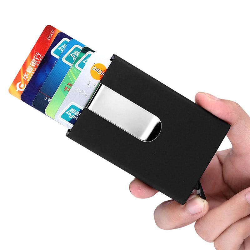 Men's Aluminum Wallet with Credit Card Holder and Money Clip