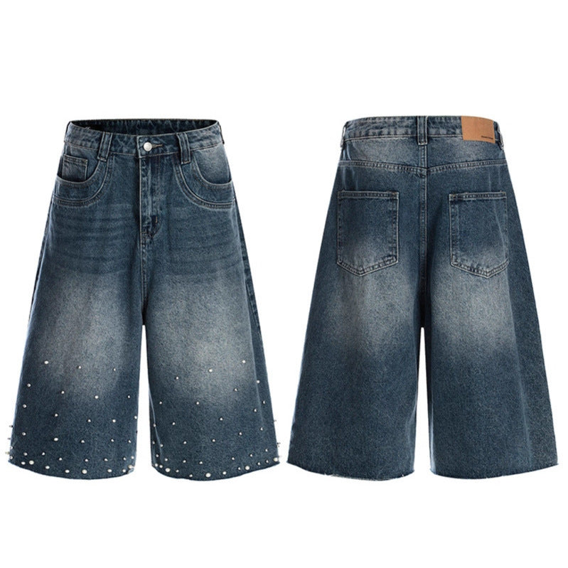 Premium Nail Bead Seven Quarter Jeans - Japanese Denim