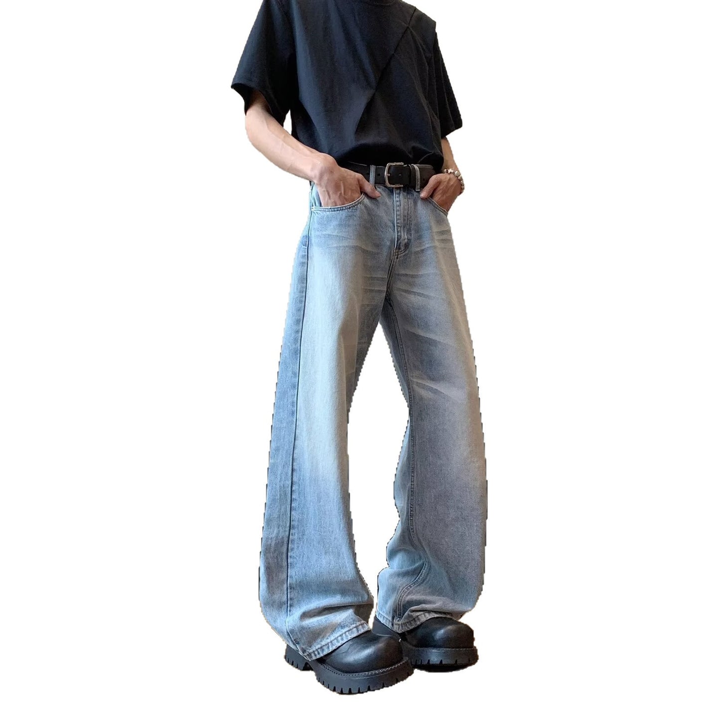 Summer Loose Cat Straight Leg Wide Leg Mop Pants