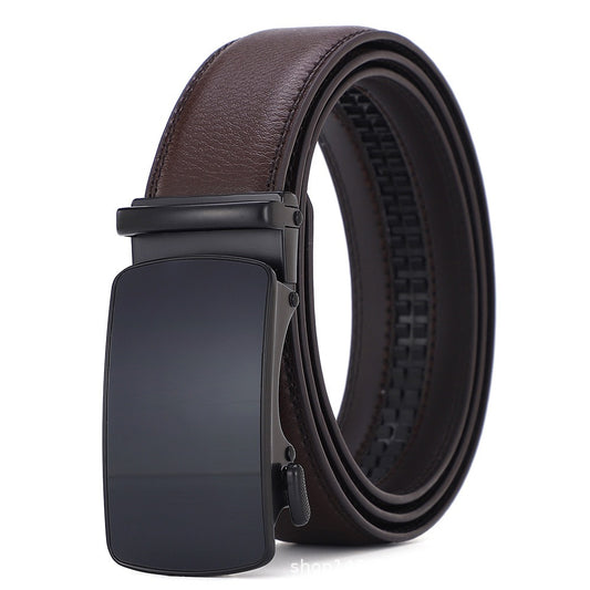 Men's High-End Automatic Buckle Two-Layer Cowhide Trendy New Belt