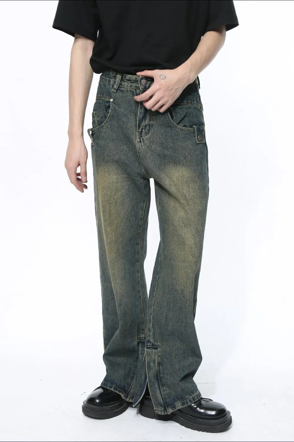 Premium Side Slit Jeans with Pockets