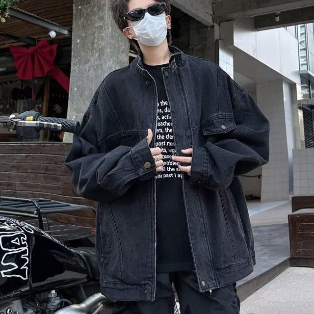 Men's Vintage Washed Denim Jacket - Premium Japanese Craftsmanship