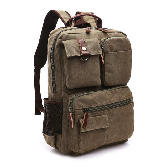 Waxed Canvas Rolling Backpack 20 To 35L Capacity For Daily Commutes