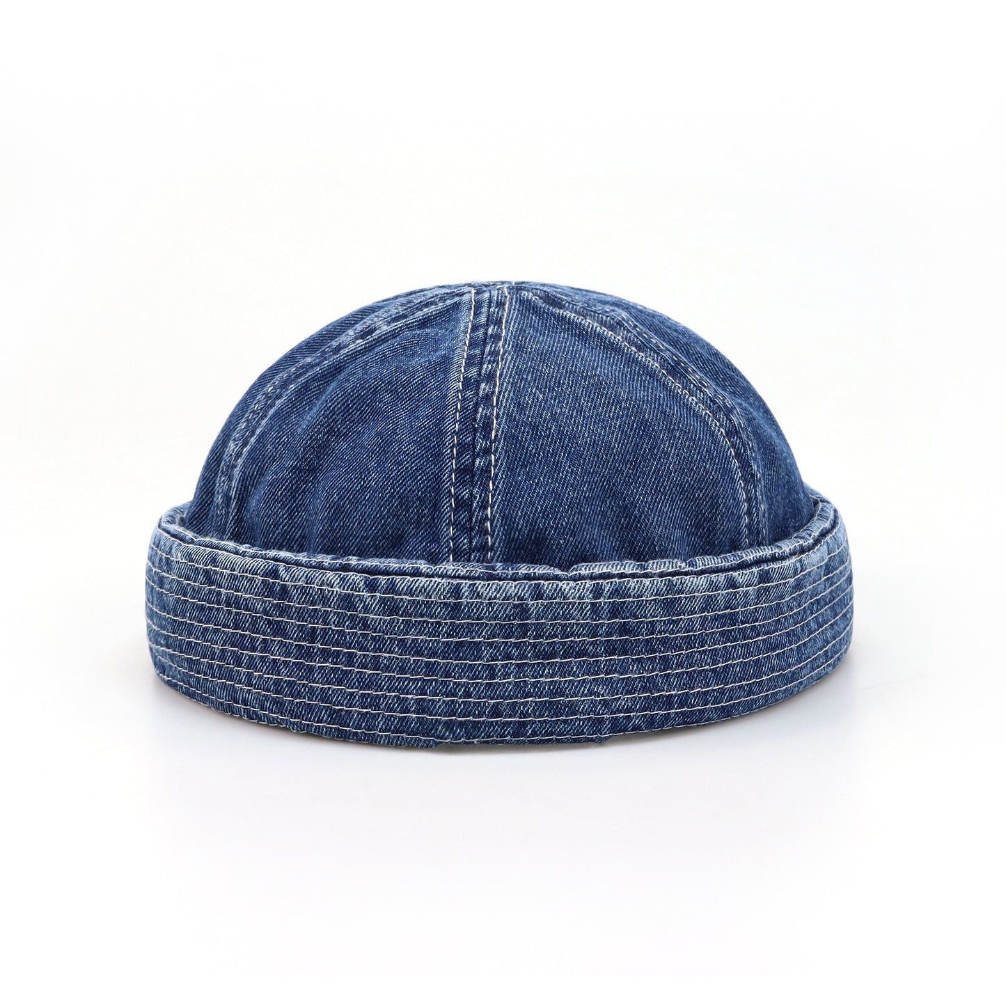 Washed Denim Melon Skin Hat -  Unisex Sailor Hat