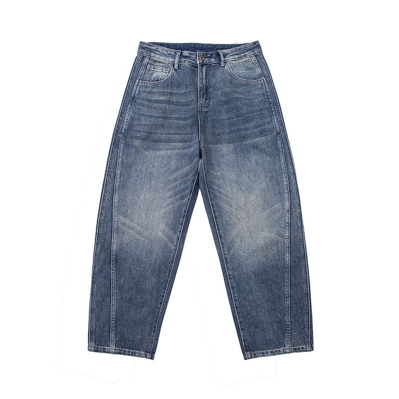 Washed Out White Denim Trousers - Trendy Retro Style