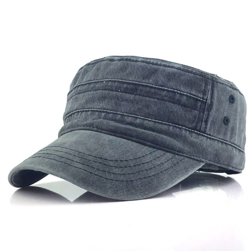 Flat Top Hat - Solid Color Washed Cotton Duckbill Hat for Men and Women