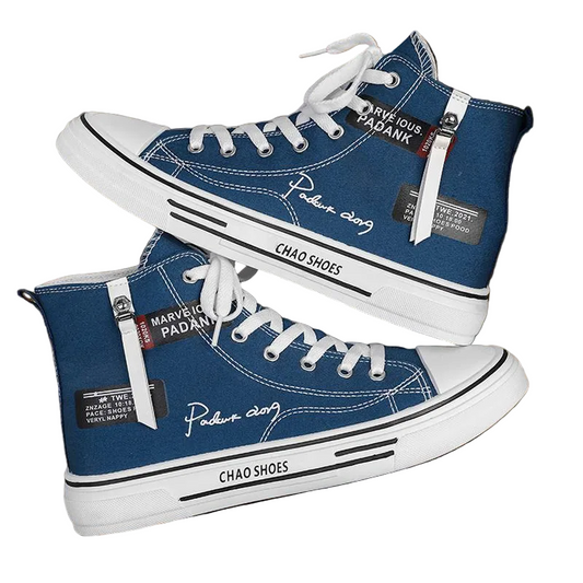 High Top Sneakers - Canvas Casual Shoes for Men