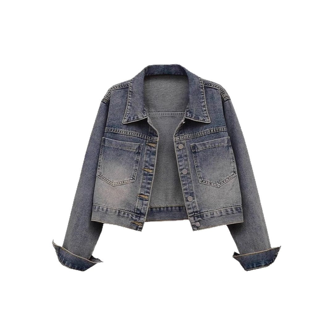 Short Denim Jacket for Women - Versatile Casual Loose Fit