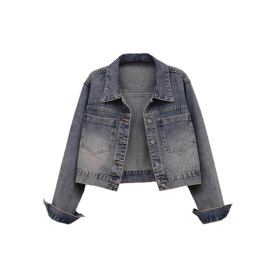 Short Denim Jacket for Women - Versatile Casual Loose Fit
