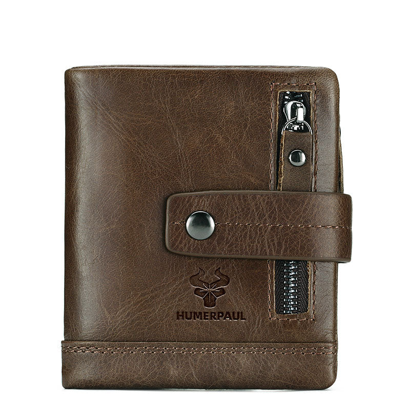 Leather Wallet - Crazy Horse Zipper Buckle