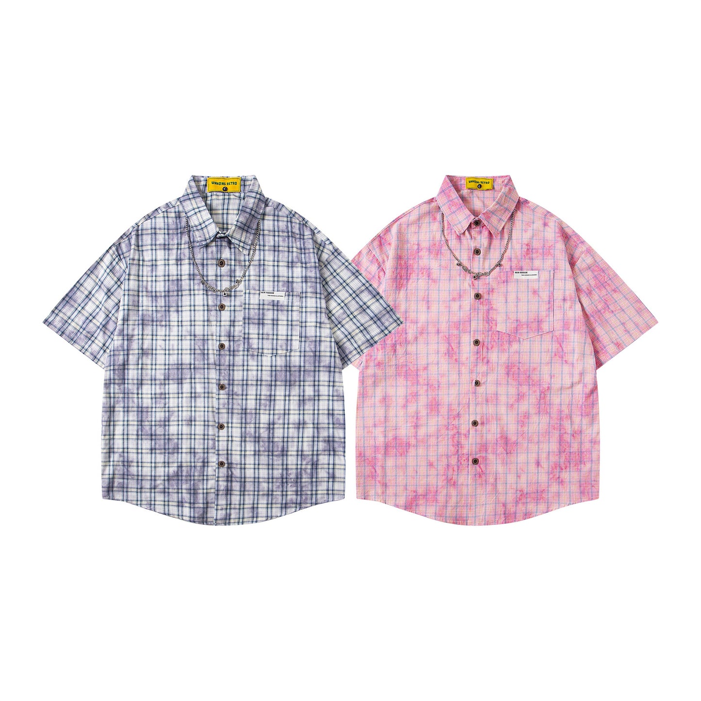 Retro Tie-Dye Design Short-Sleeved Shirt for Men and Women