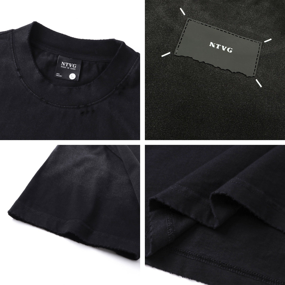 Half-Spray Washed Short Sleeve T-Shirt - Loose Fitting