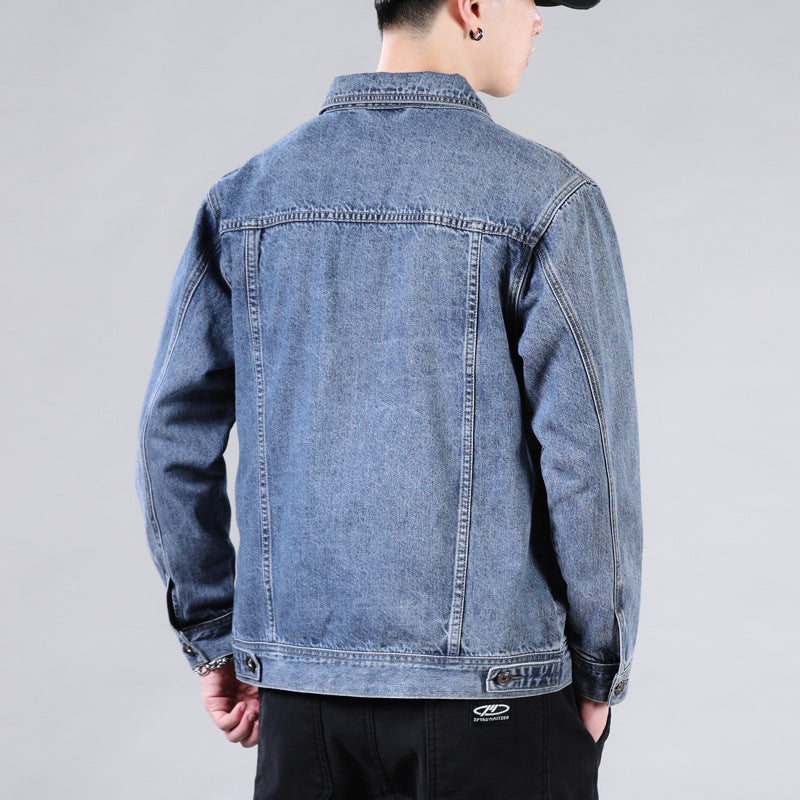 Men's  Solid Color Casual Denim Jacket - Couples Style