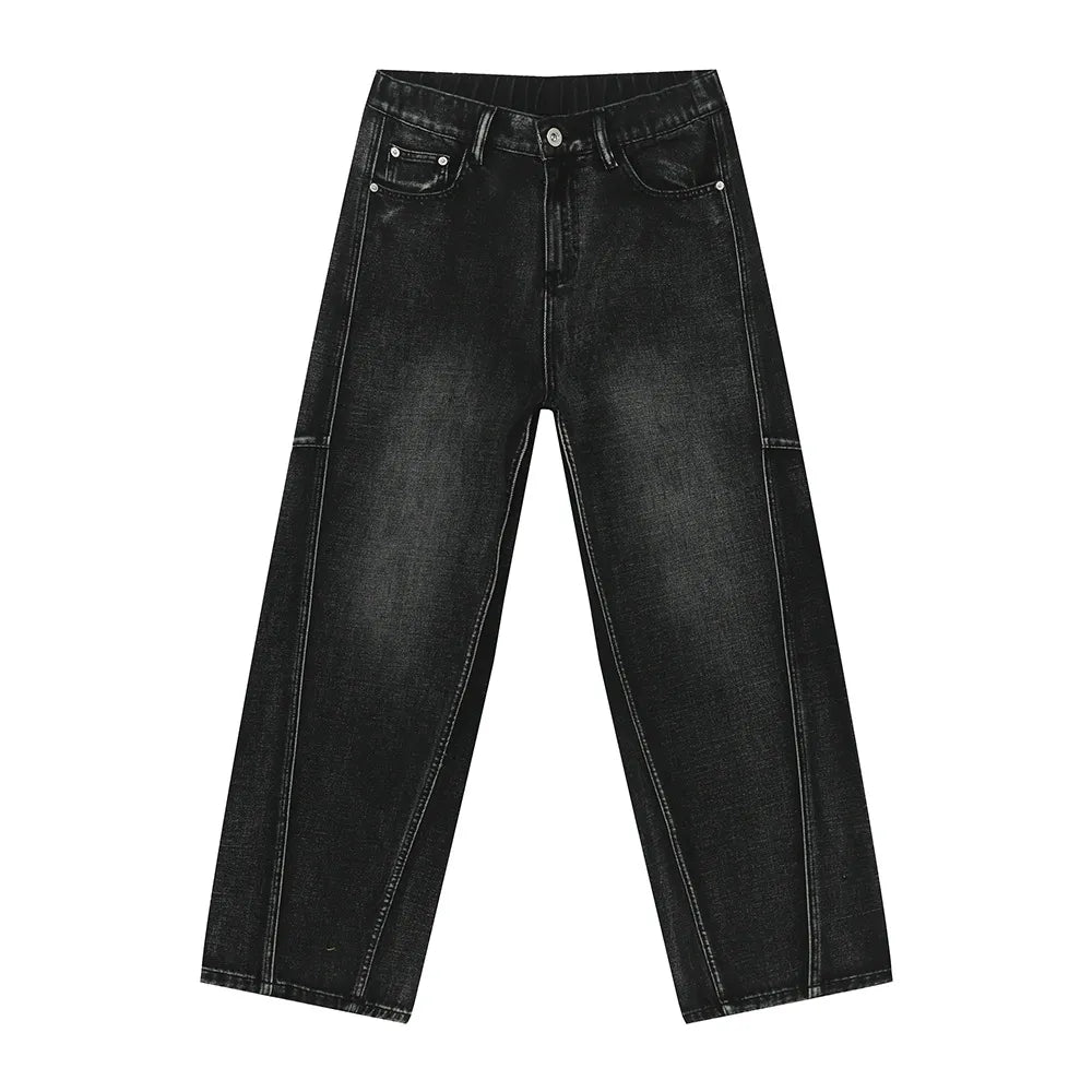 Premium Panelled Straight Leg Jeans - Japanese Denim