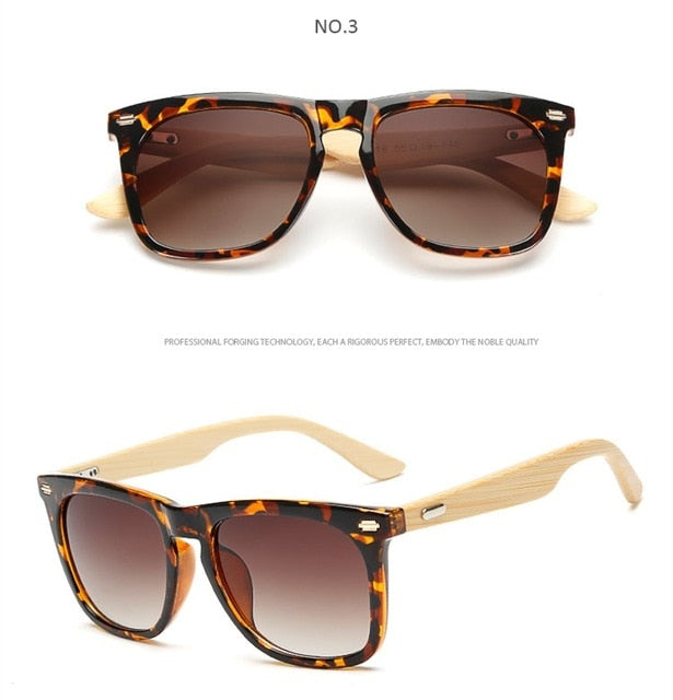 Rectangle Bamboo Wood Sunglasses
