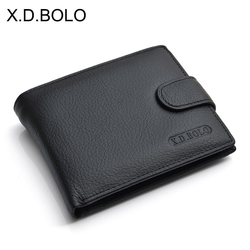 Men's Genuine Cow Leather Wallet with Coin Pocket - Premium Leather Money Bag