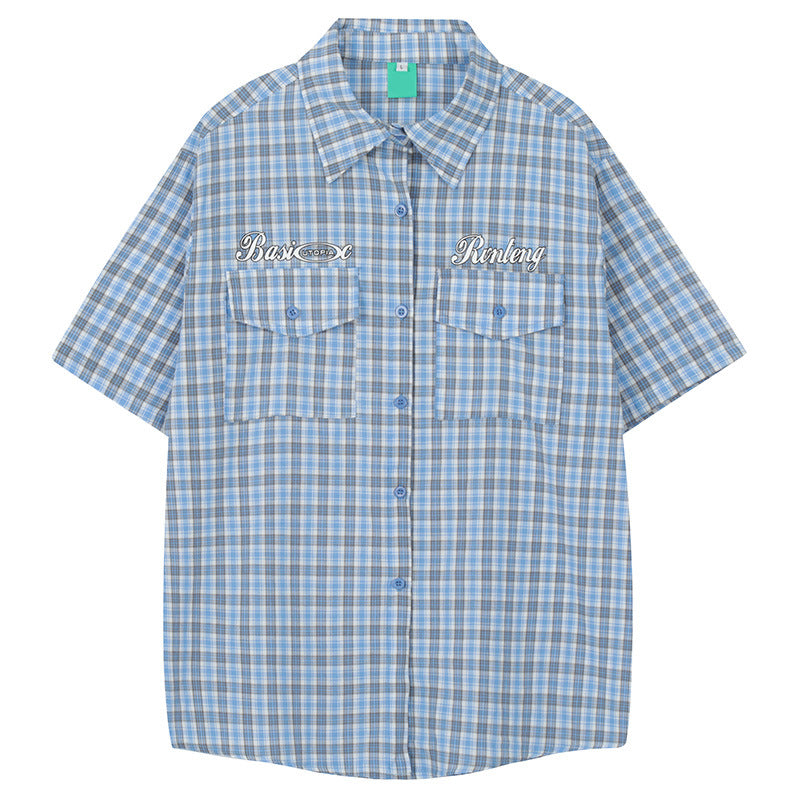 Short Sleeve Letter Design Shirt for Men and Couples