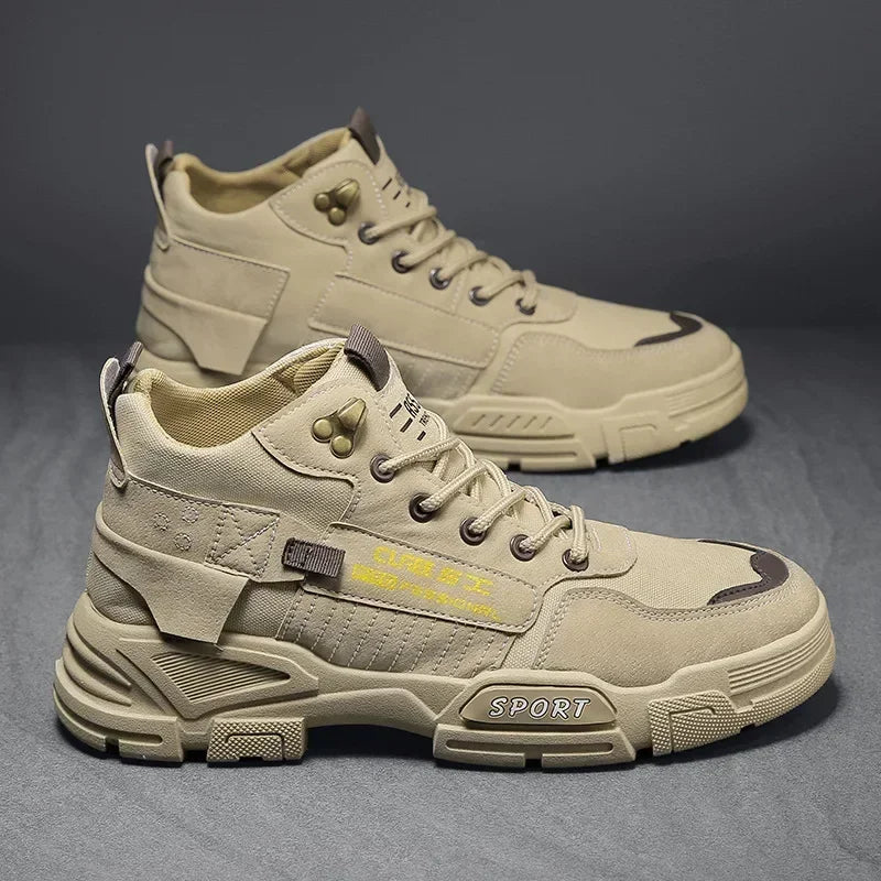 Men's Work Boots - Dirt Resistant, Anti-Slip, Thick Sole Outdoor Hiking and Snow Boots