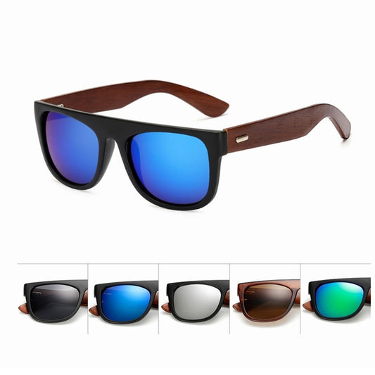 Bamboo Wooden Arms Sunglasses Black Men's UV400 Sunglasses Driver Goggles Wooden Eyewear Shades