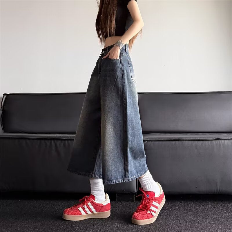 Washed Vintage Denim Shorts