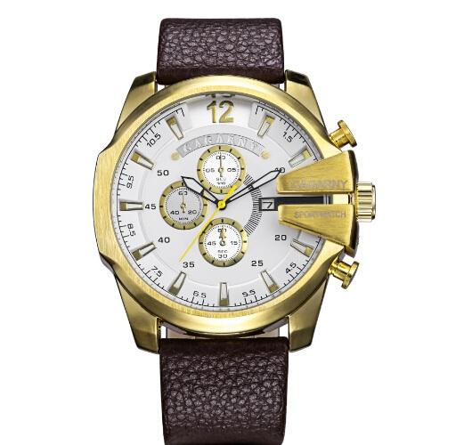 Men's Leather Quartz Watches