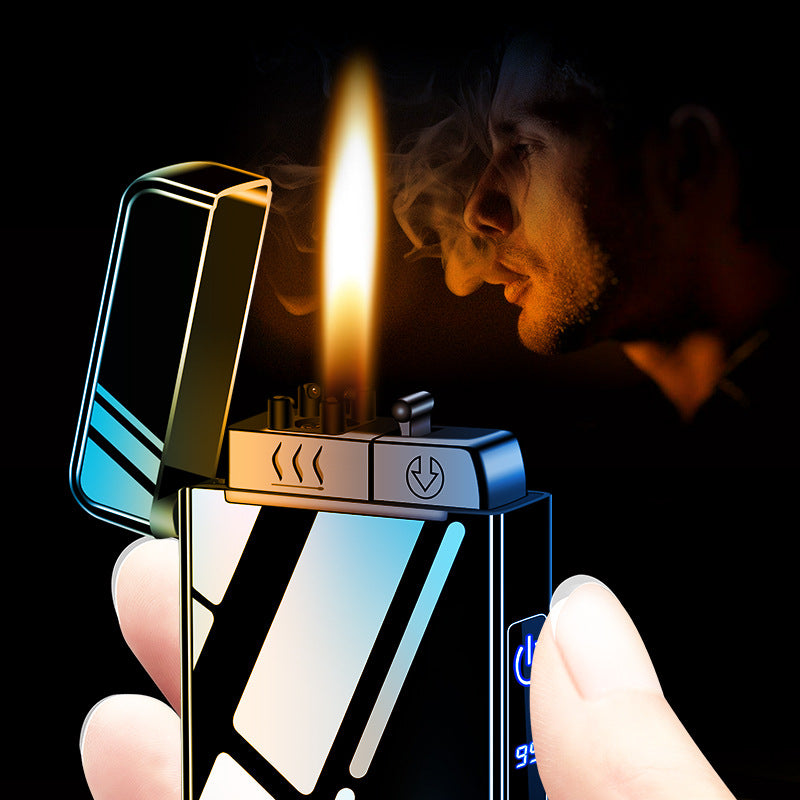 Gas-Electric Triple-Flame Metal Windproof Rechargeable Lighter