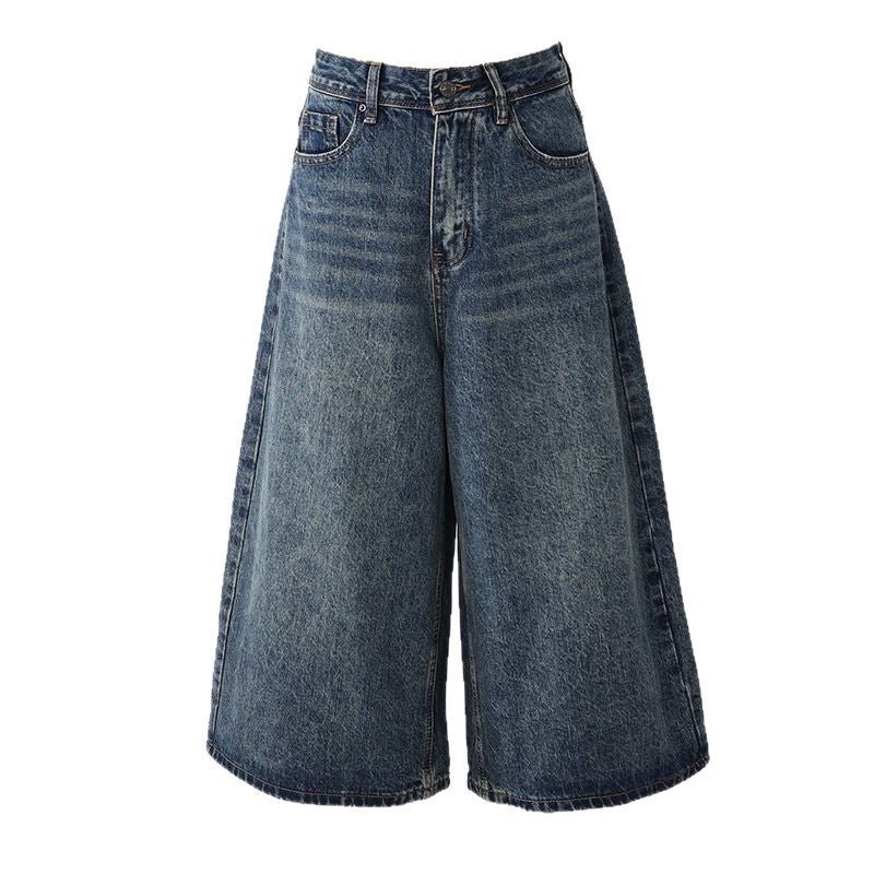 High-Waisted Loose Wide-Leg Pants for Women - Flowy Versatile Cropped Straight-Leg Jeans