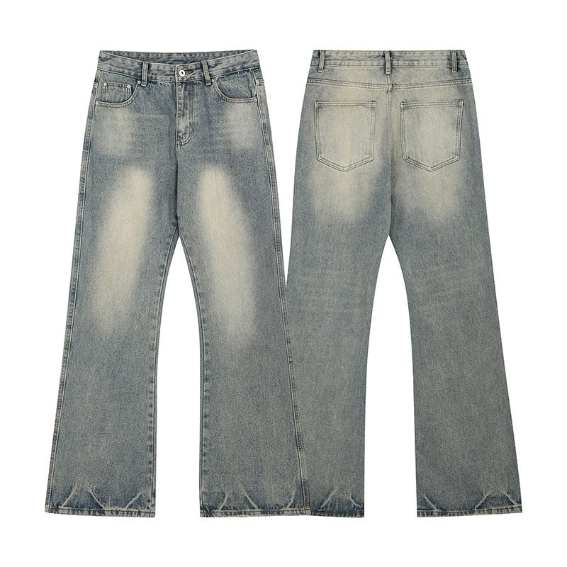 Loose Vibe Flare Jeans for Women in Washed Denim