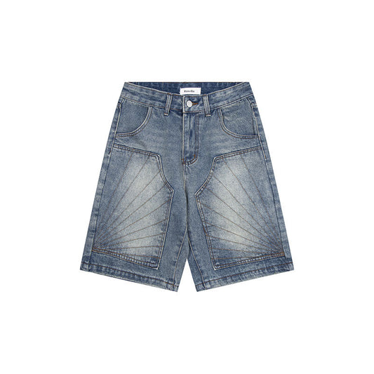 Premium Washed Straight Leg Denim Shorts for Modern Streetwear