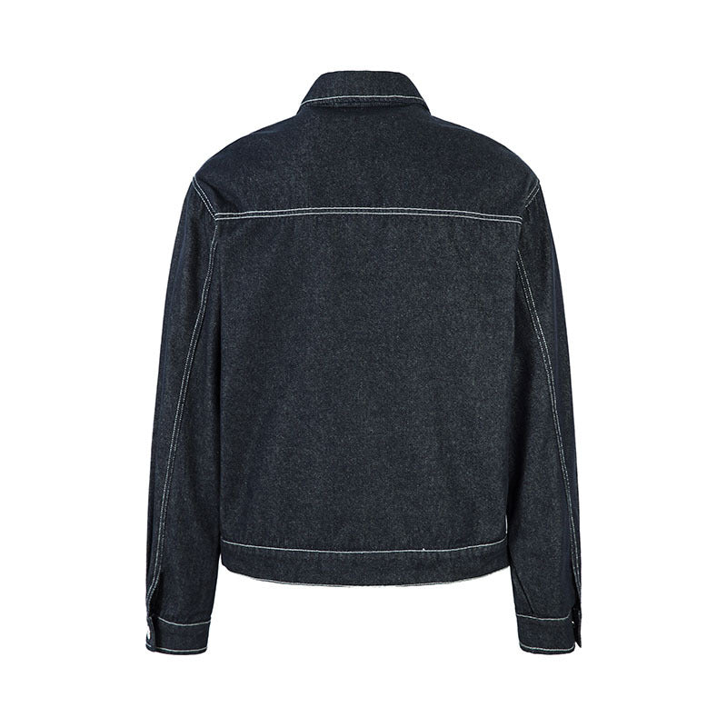 Washed Original Color Denim Jacket Men's Short Style Streetwear