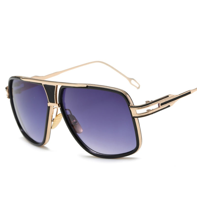 Oversized Flat Top Sunglasses For Men And Women UV400 Protection Mirror Lenses