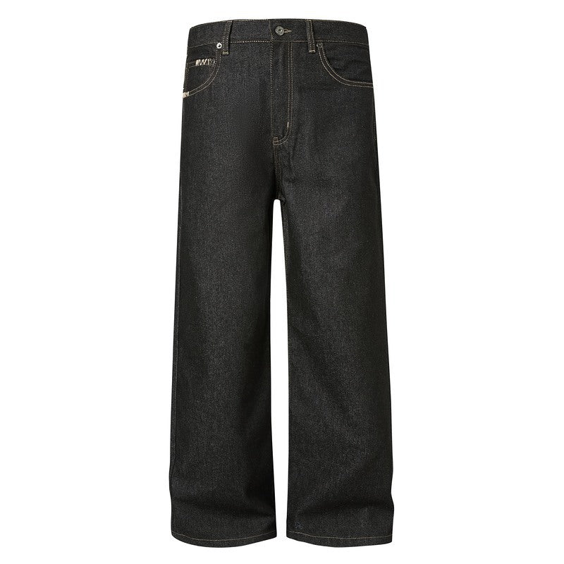 Dark Wash Flared Denim Pants - Summer Loose Fit