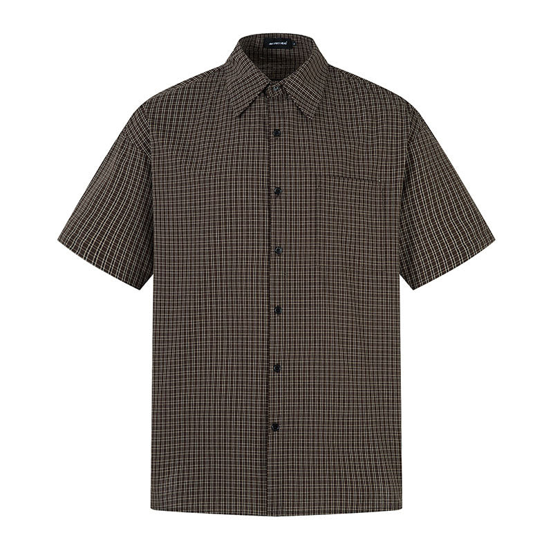 Original High Street Retro Plaid Short Sleeve Shirt for Men