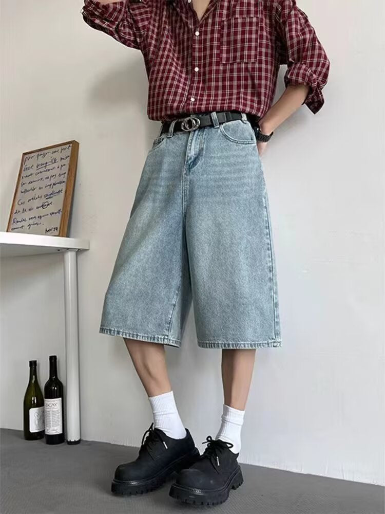 Loose Fit White Denim Casual Pants