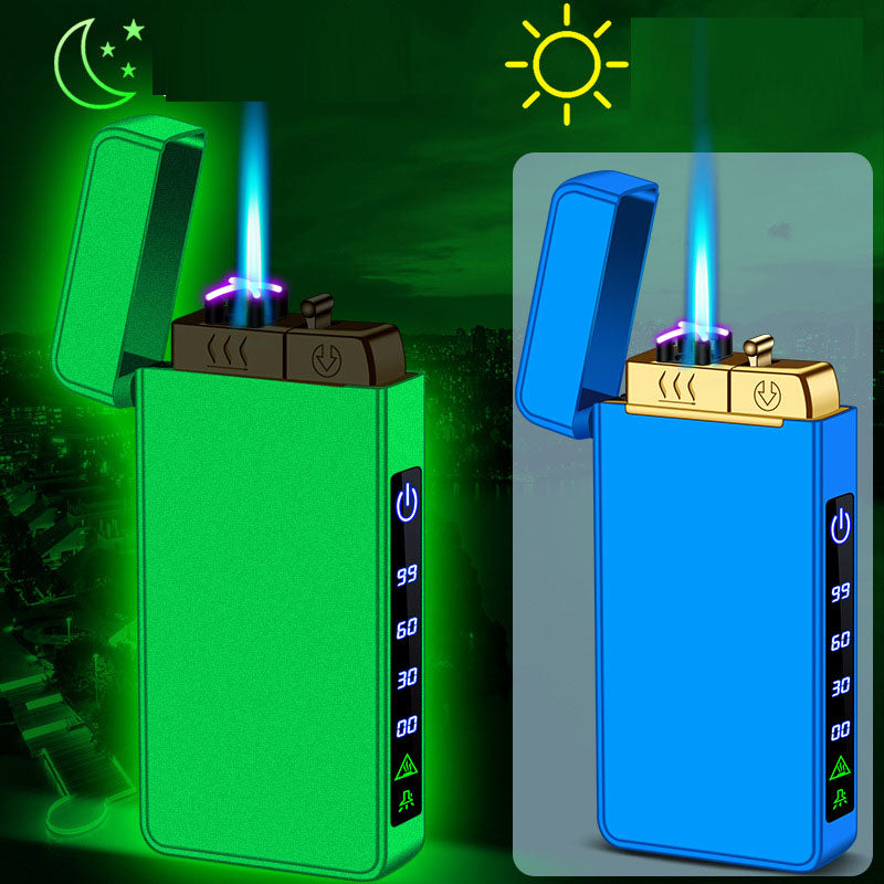 Gas-Electric Triple-Flame Metal Windproof Rechargeable Lighter